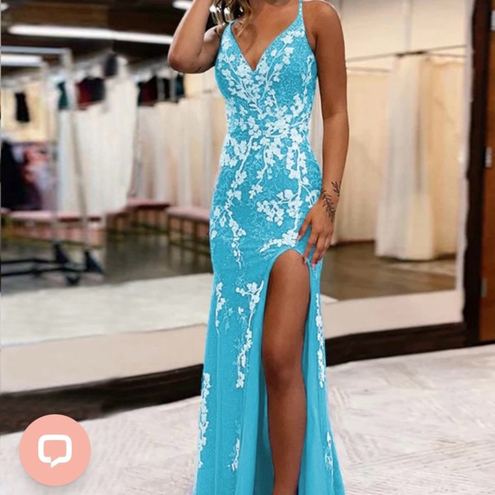 Beautiful light blue prom dress size 2